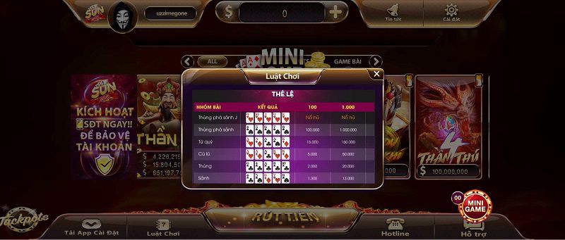 Luật chơi Mini Poker Sunwin chi tiết cho người mới